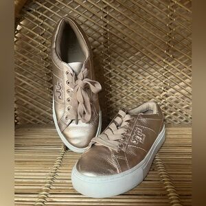 Tory Burch Amalia Sneakers Metallic Leather Rose Gold